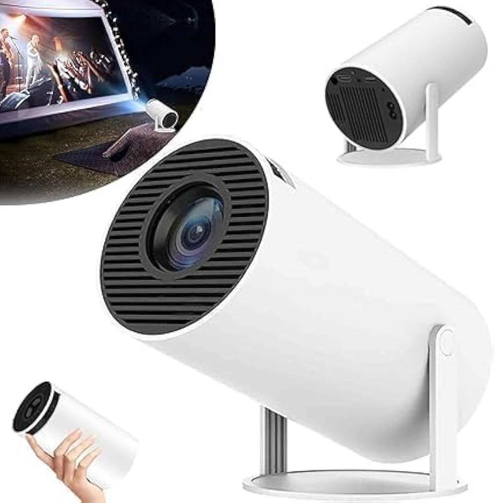 Mini Projector with WiFi  & Bluetooth, 4K 1080P Support Portable Projector 180° Rotatable 150'' Screen Movie Projector Auto Keystone Compatible for Laptop, PC, Smartphone