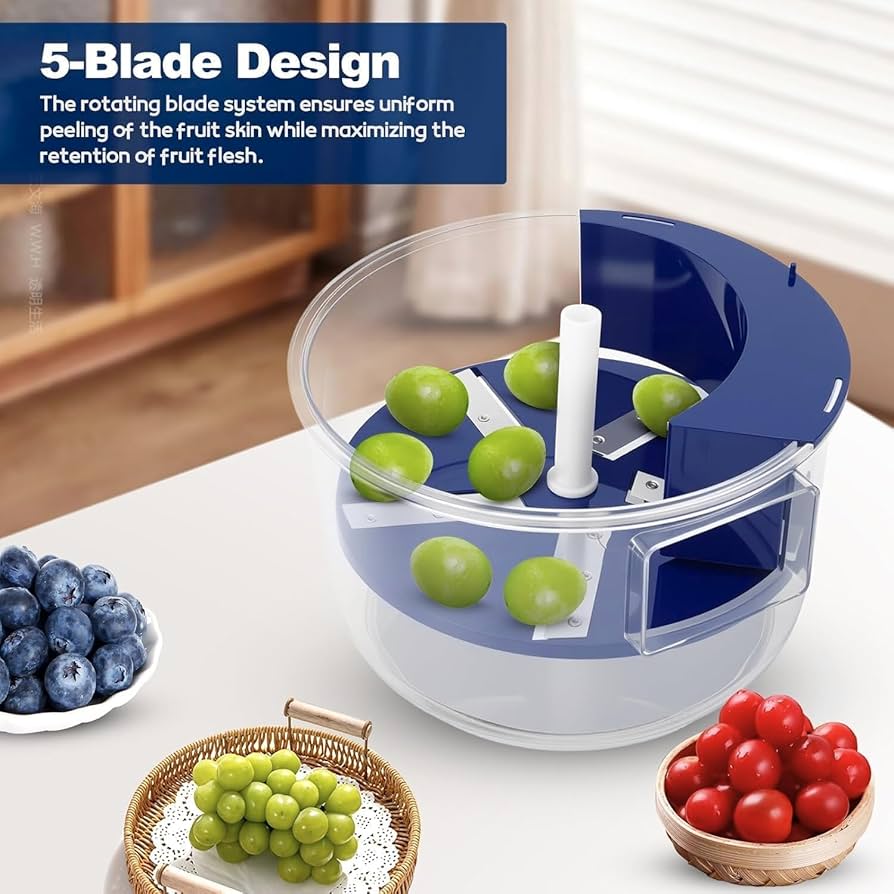 Electric Automatic Garlic Peeler Machine 5 Blade 50W Rechargeable Kitchen Peeling Tool for Vegetables