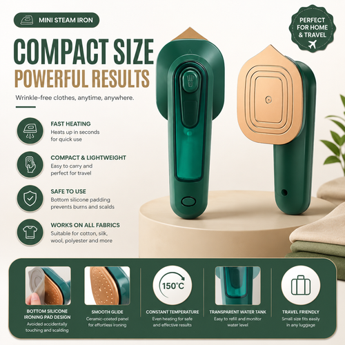 Iron-Travel Steamer Iron for Clothes , Portable Handheld Iron
