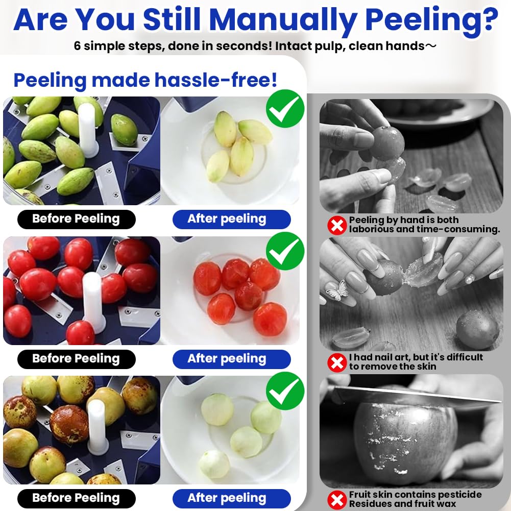 Electric Automatic Garlic Peeler Machine 5 Blade 50W Rechargeable Kitchen Peeling Tool for Vegetables