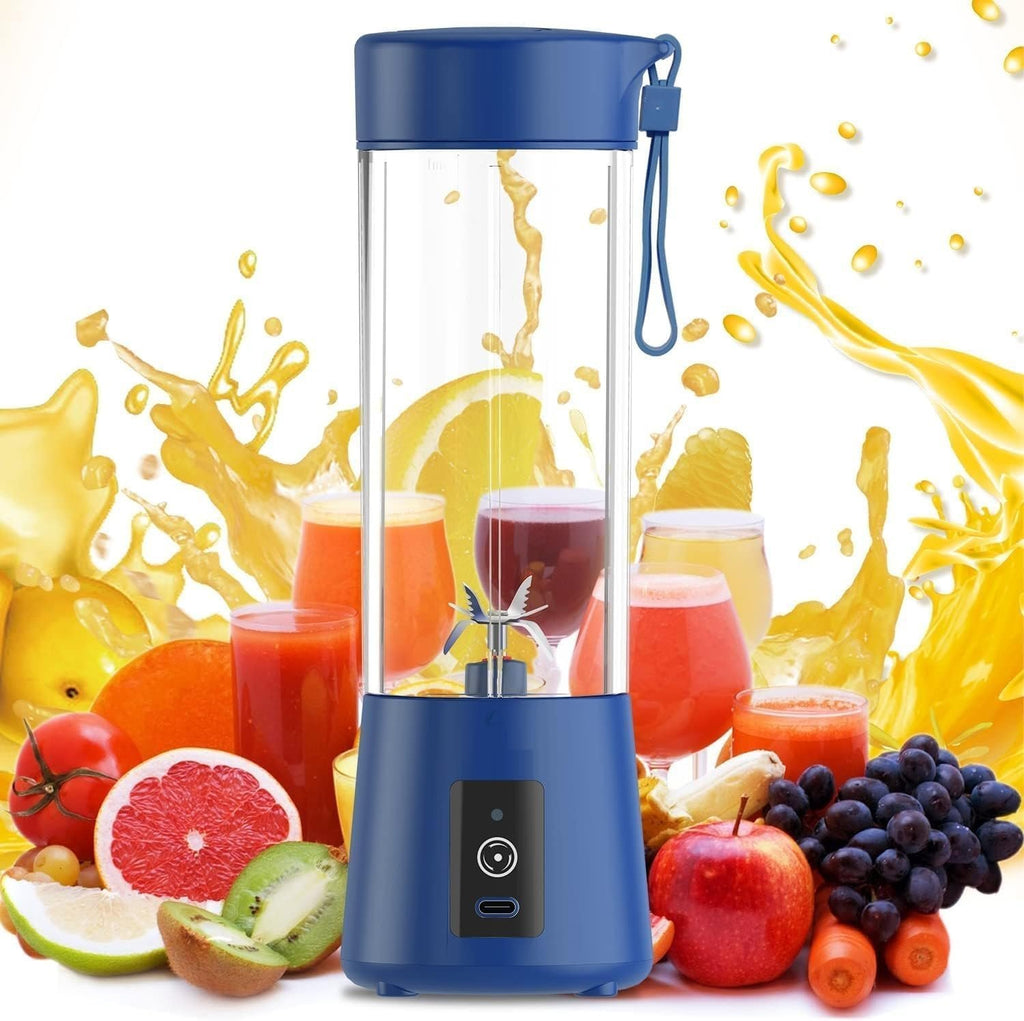 Portable Blender 6 Blade USB Juicer Bottle Portable Juice Blender USB Juicer Juice Mixer Bottle Rechargeable Juice Blender for Shakes Fruits & Vegetables Electric Grinder