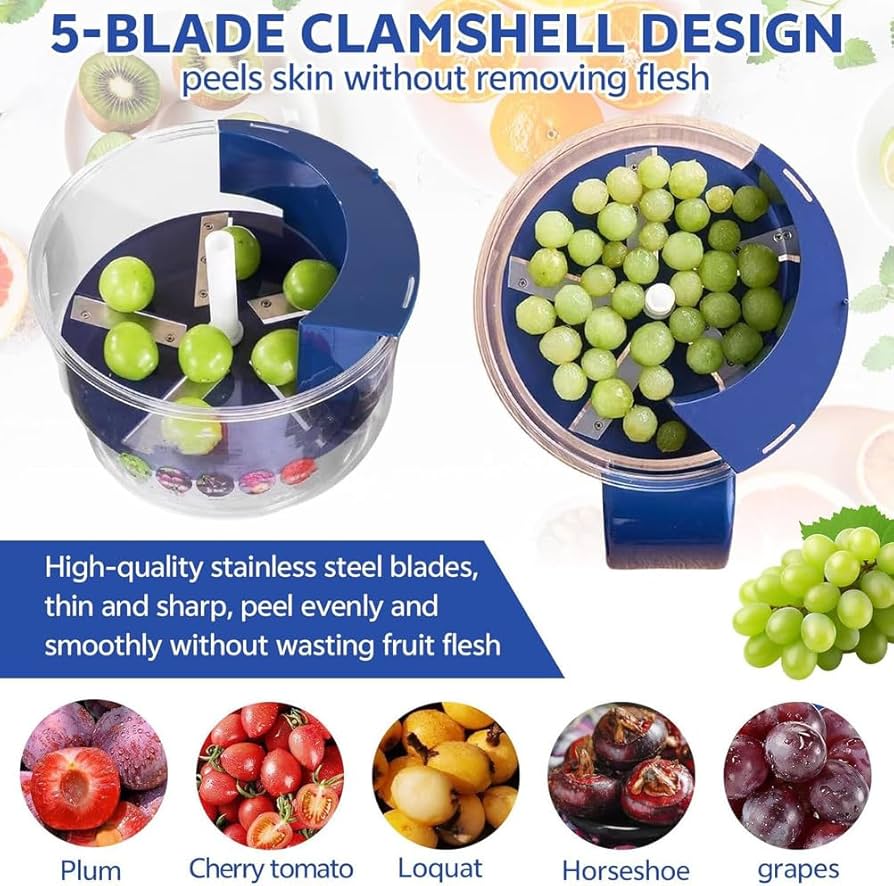 Electric Automatic Garlic Peeler Machine 5 Blade 50W Rechargeable Kitchen Peeling Tool for Vegetables